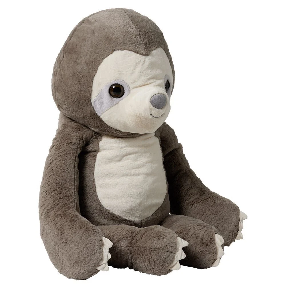 Peluche paresseux marron et beige H100 cm