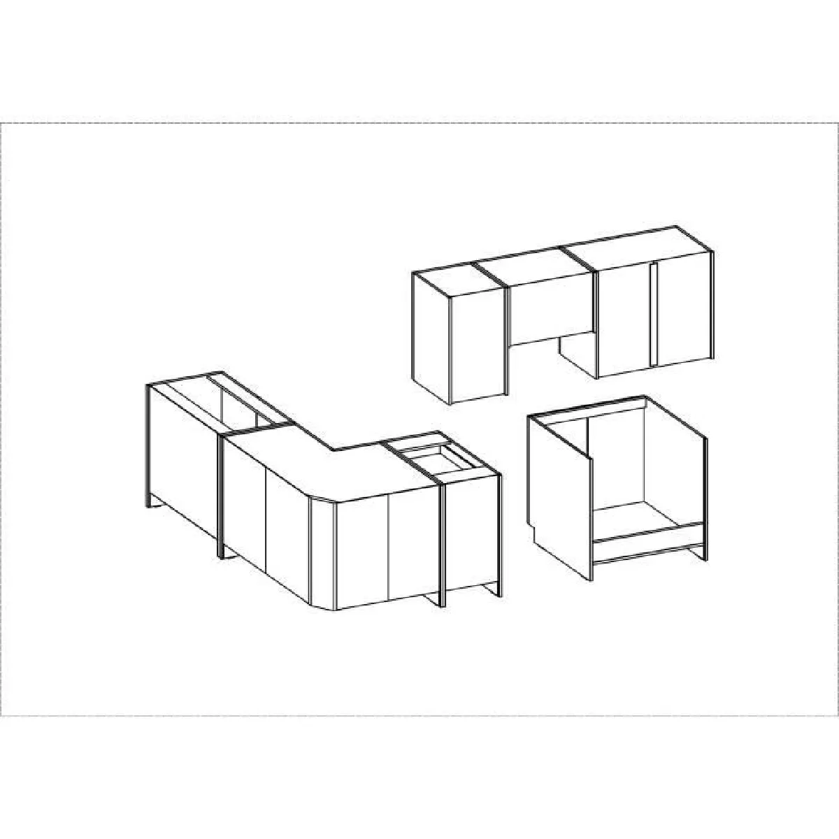 CSTORE CHAMONIX Cuisine d'angle réversible - Chêne