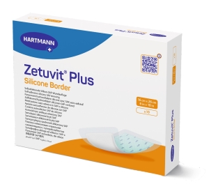 ZETUVIT Plus Silicone Border 16x26 cm, 10 Stück