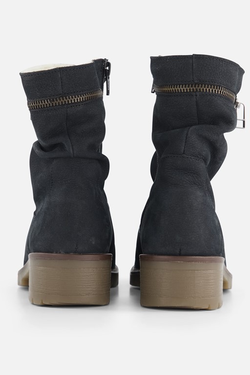 Feyn Joanne Enkellaarsjes blauw Suede