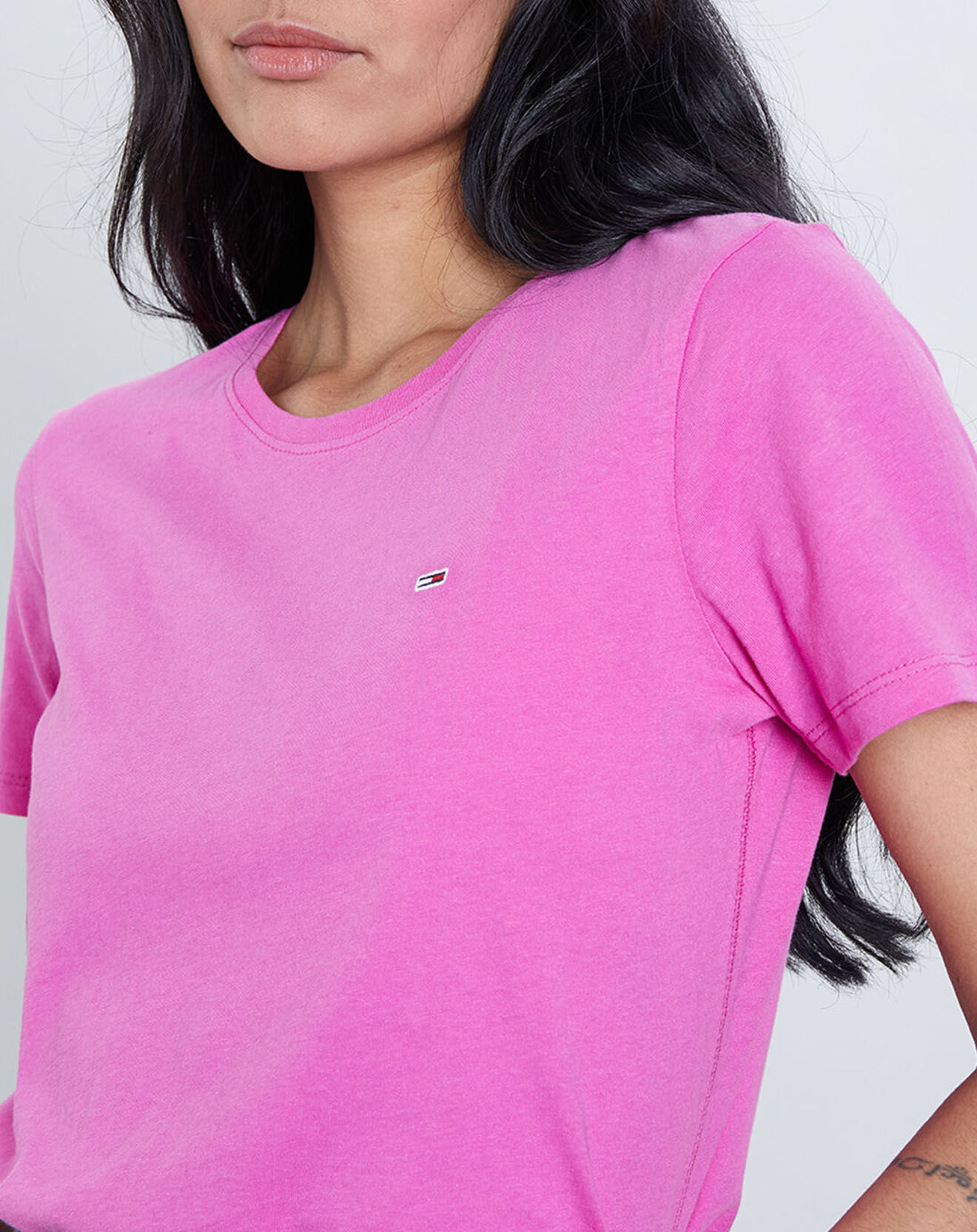 Tommy Jeans T-Shirt 100% Coton Bio Soft Jersey rose
