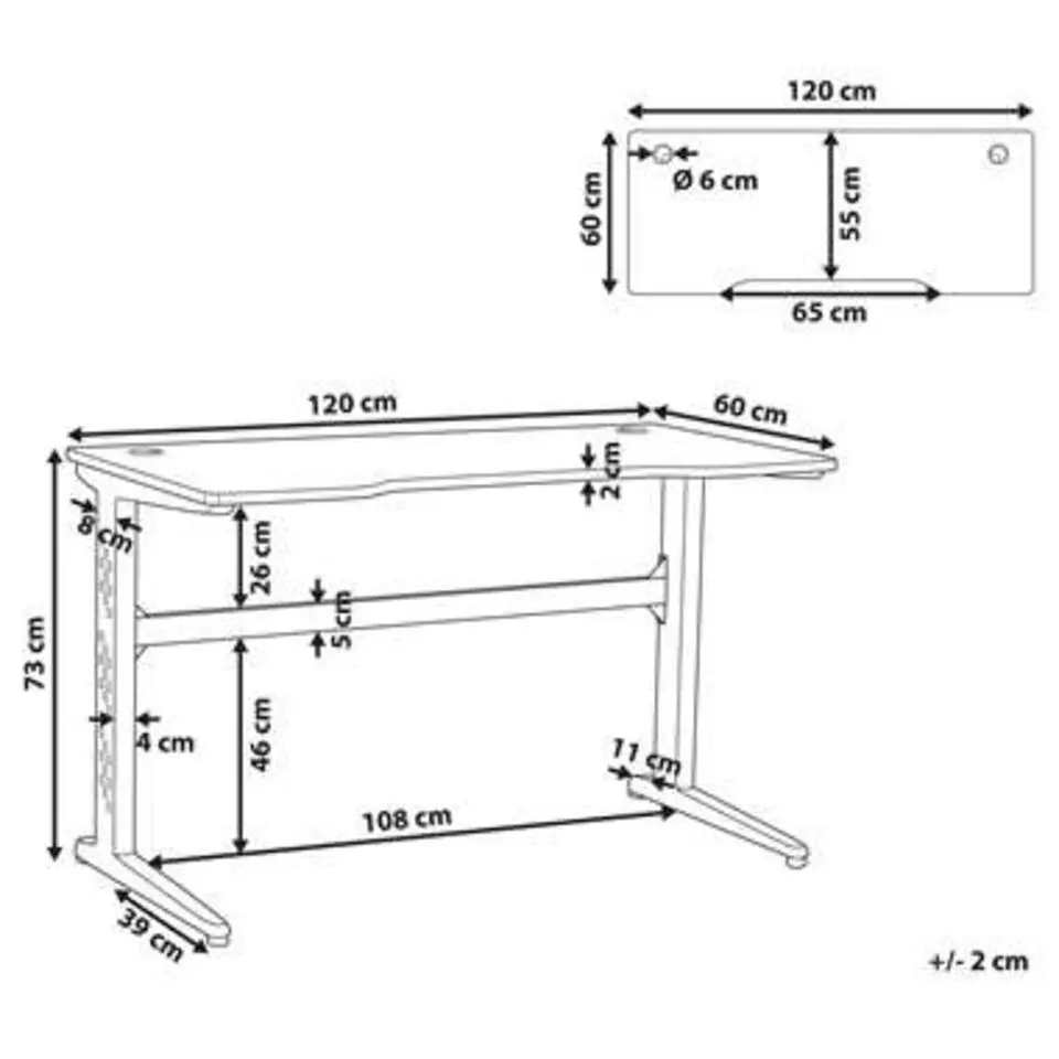 DEXTER - Game bureau - Zwart - MDF