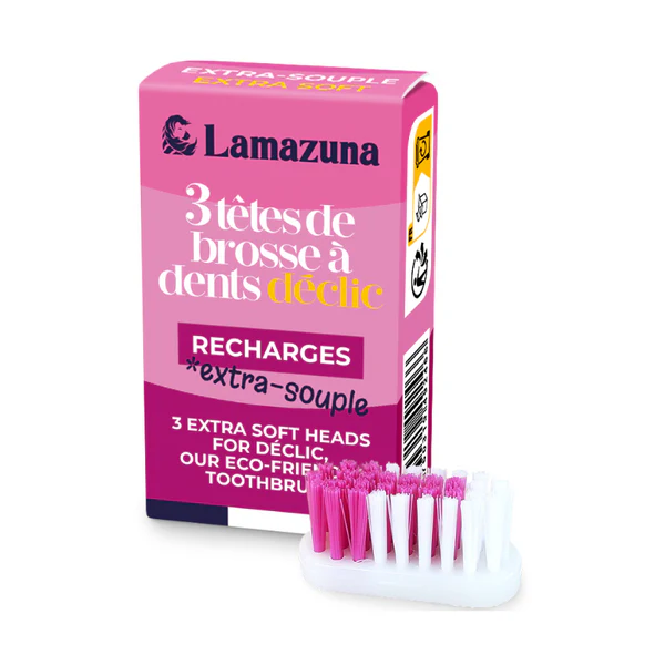 Lamazuna Recharge 3 Têtes Brosse à Dents - Souple