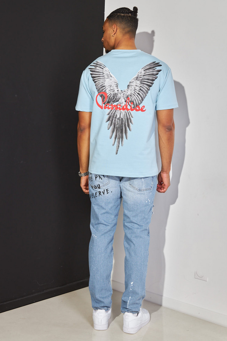 T-shirt bleu ciel paradise