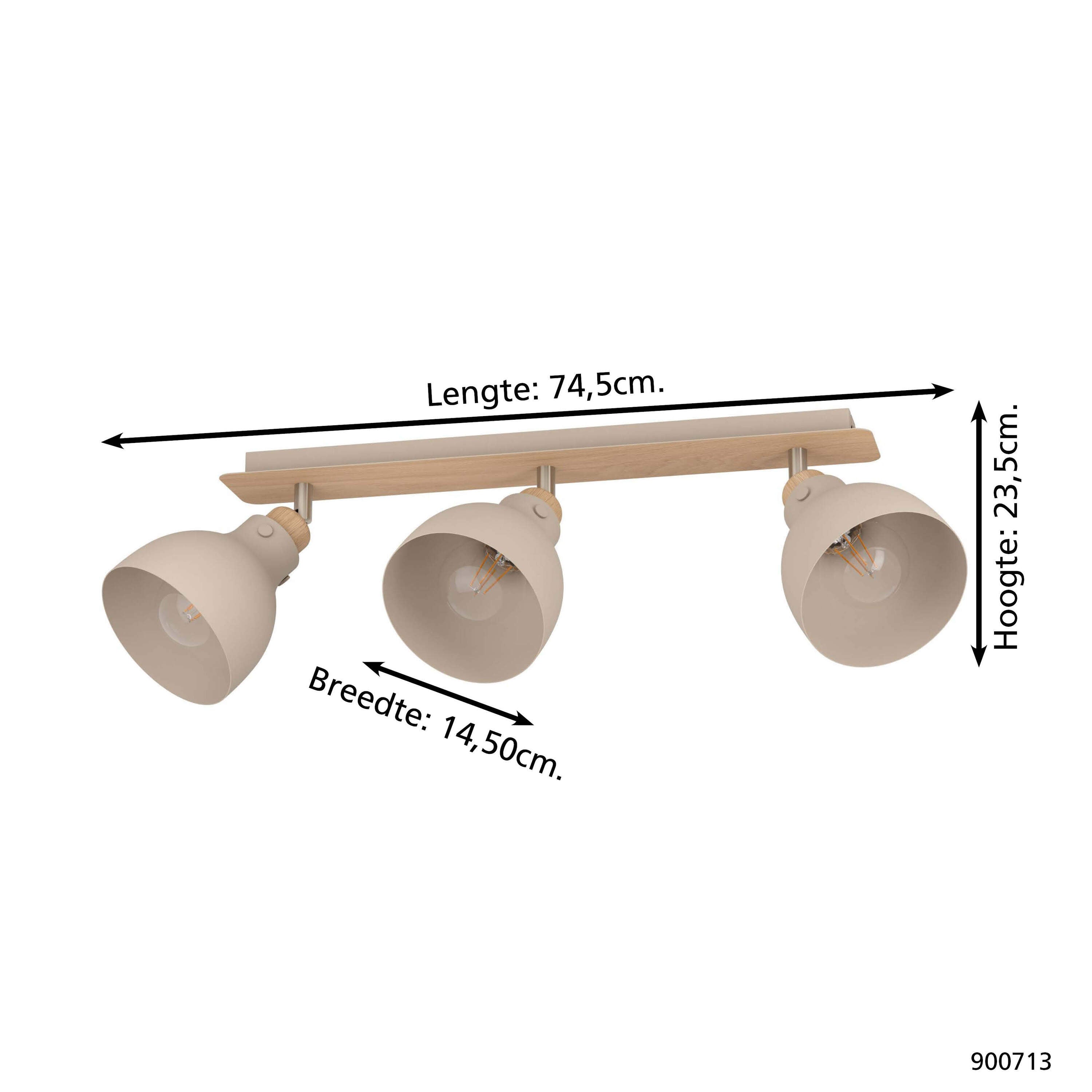 EGLO Arrecife Spot - E27 - 74,5 cm - Bruin|Beige - Staal