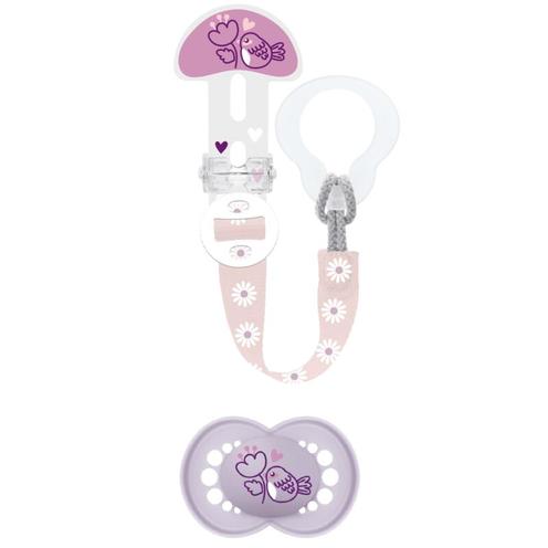 Kit sucette + attache-sucette dès 18 mois Planet Love - Coloris aléatoire - MAM