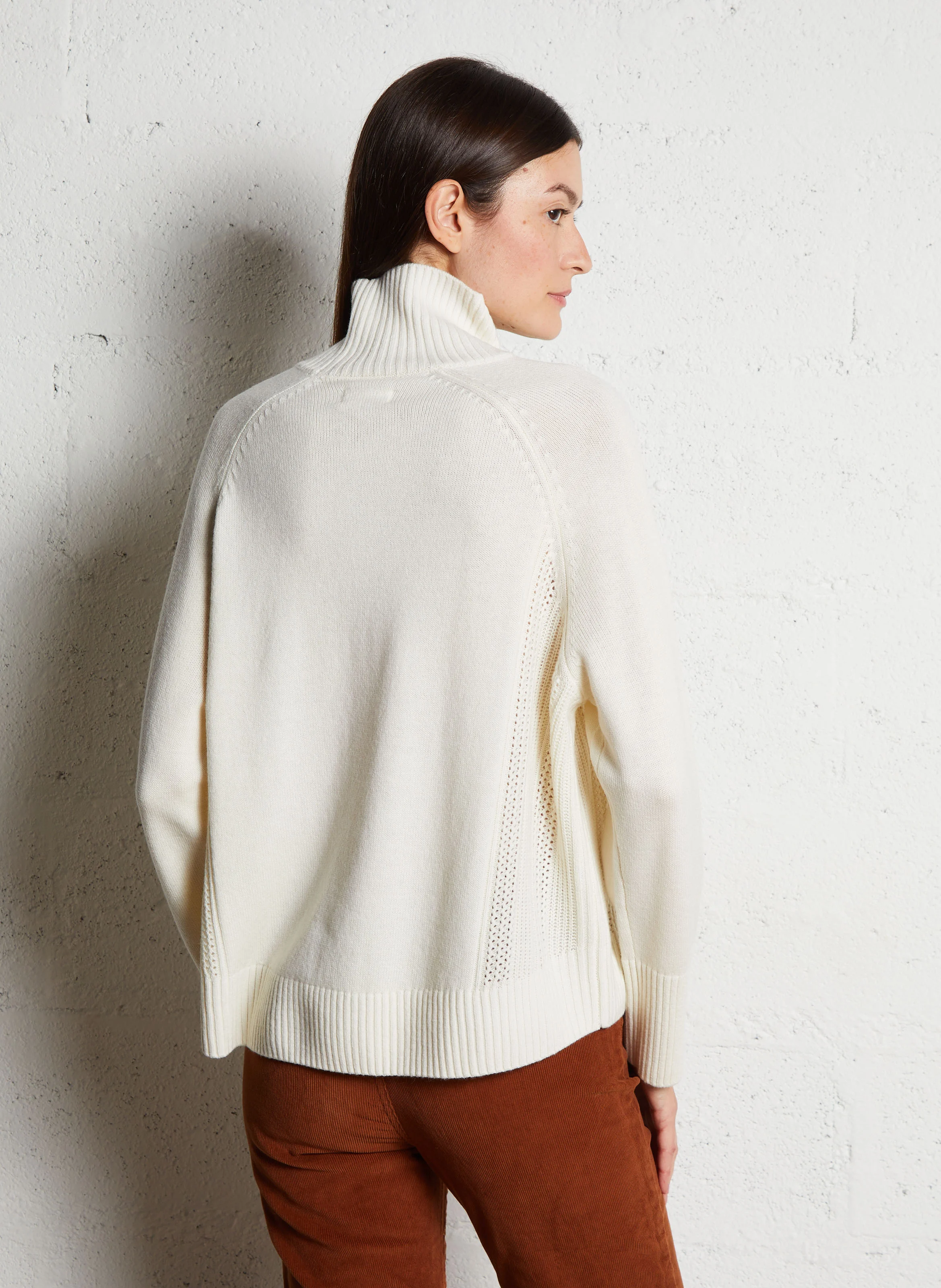 ARAMIS - Pull col montant en laine | Beige