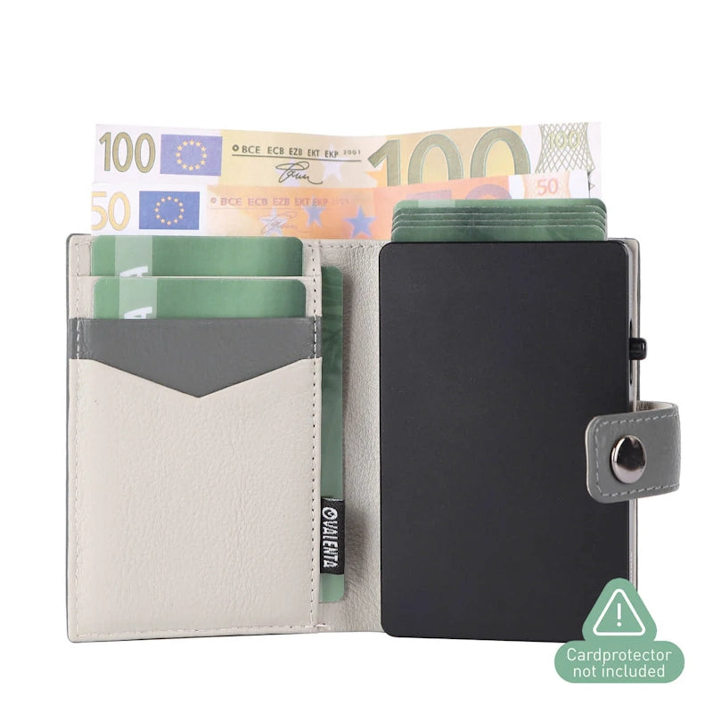 Valenta Card Wallet Leather MagSafe Luxe Grey