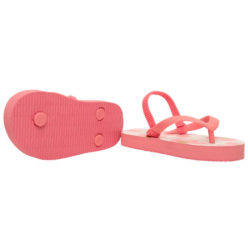 Tongs bride printée imprimé fleurs pour fille avec lanière selon l'âge - Multicolore