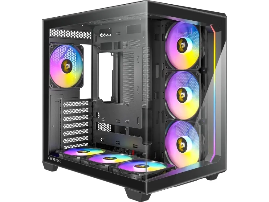 Antec Constellation Series C5 ARGB - Mid tower - ATX - sidepanel med vindue (hærdet glas) - ingen strømforsyning (ATX) - sort - USB/Audio/Mic
