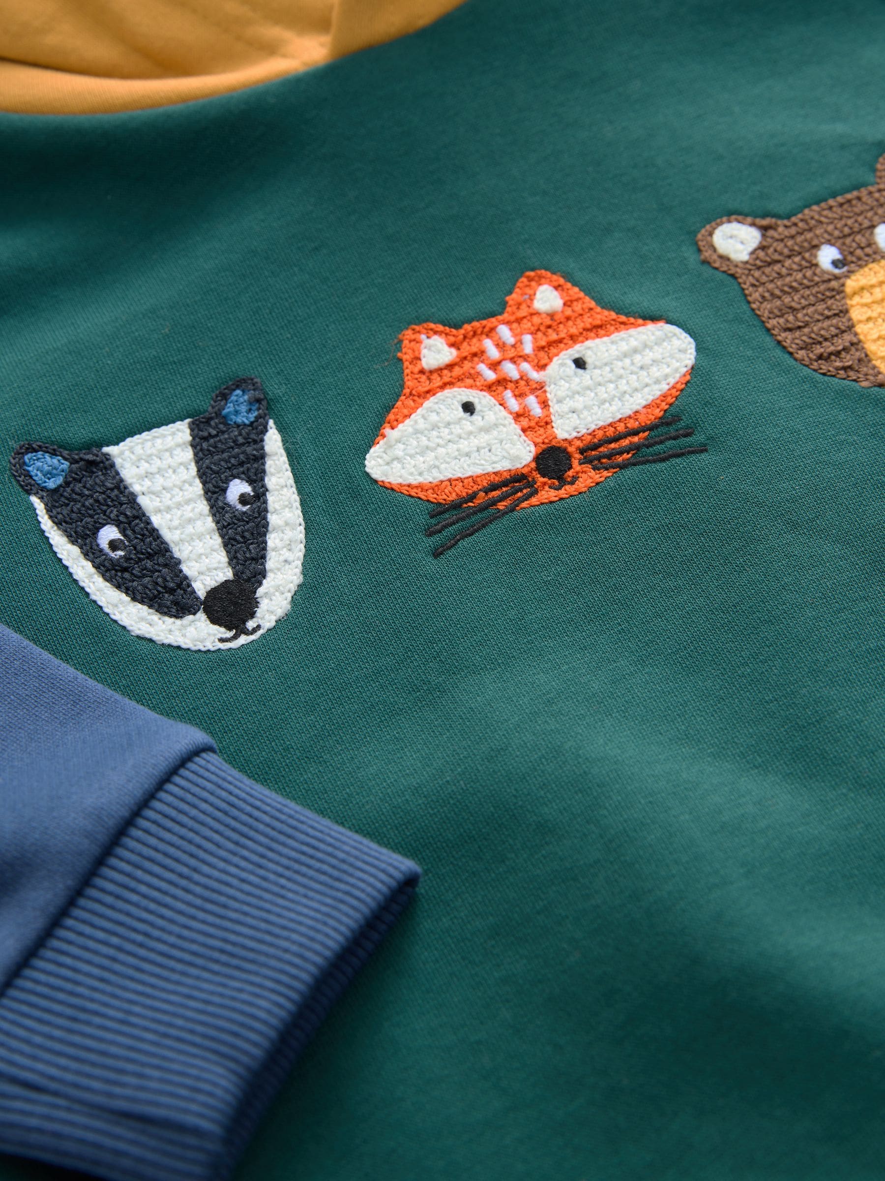 Groen kleurvlak - Hoodie met lange mouwen en print (3mnd-7jr)