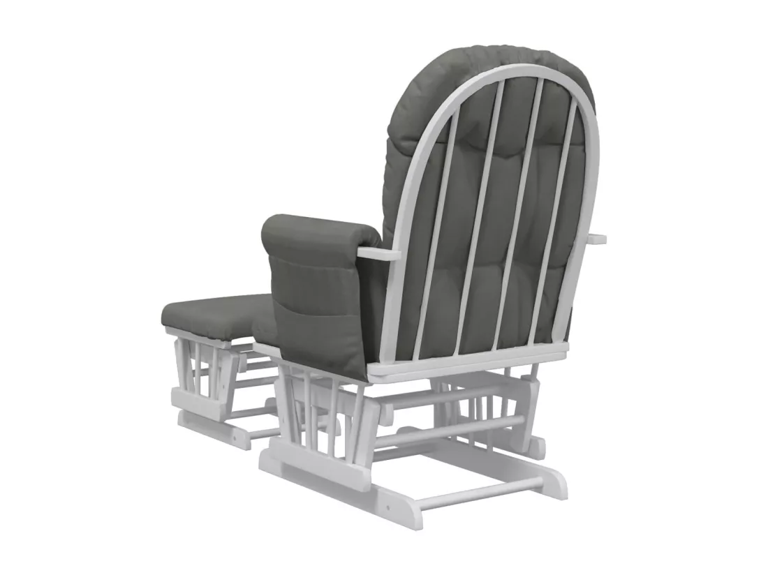 Chaise berçante avec repose-pied Gris foncé Tissu