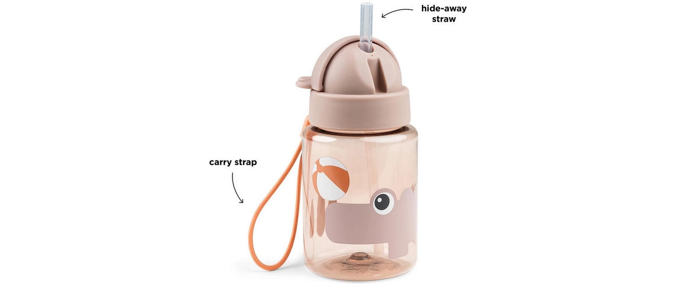 Trinkflasche Playground Rosa 280 mlTrinkflasche mit Strohhalm
