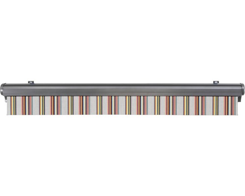 SOLUNA semi-cassette zonnescherm Comfort 2,5x2, doekdesign D421, frame DB703 donkergrijs, aandrijving rechts inclusief slinger