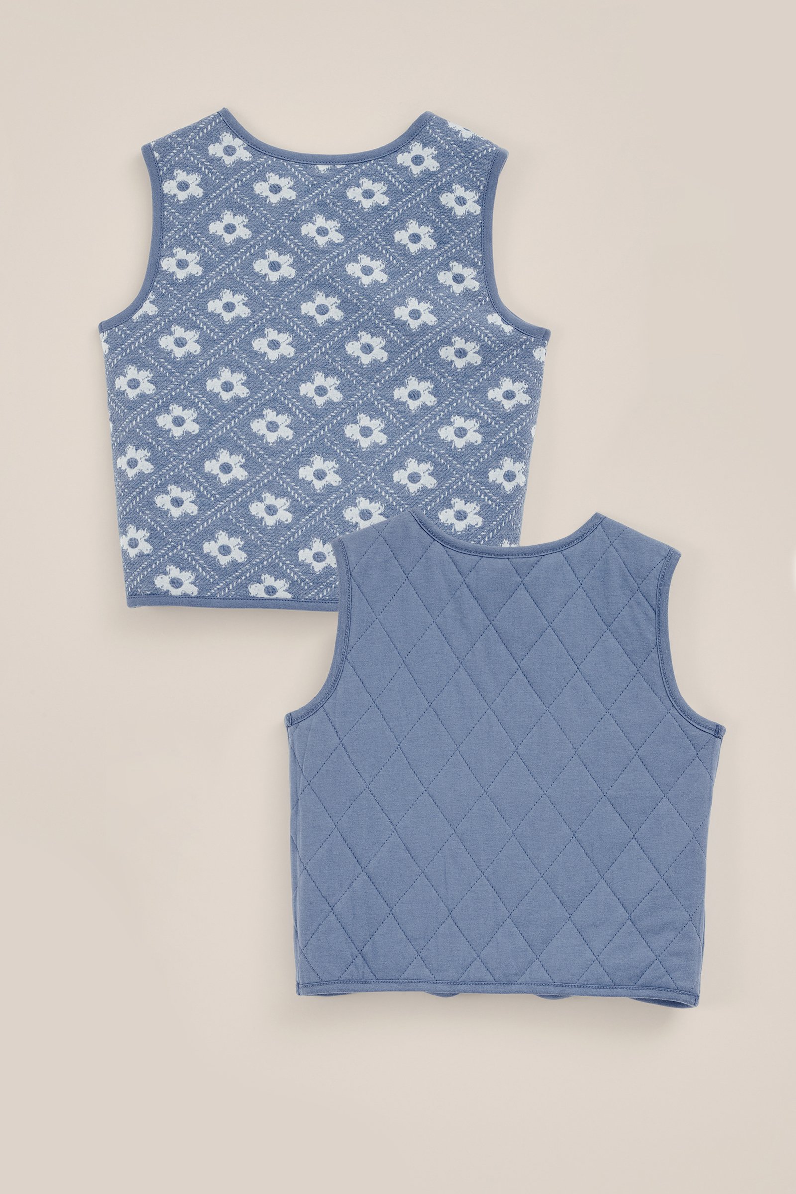 Meisjes reversible gilet met jacquard-dessin WE Fashion Blauw