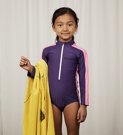 Mini Rodini Bådedragt - UV50+ - Stripe - Purple