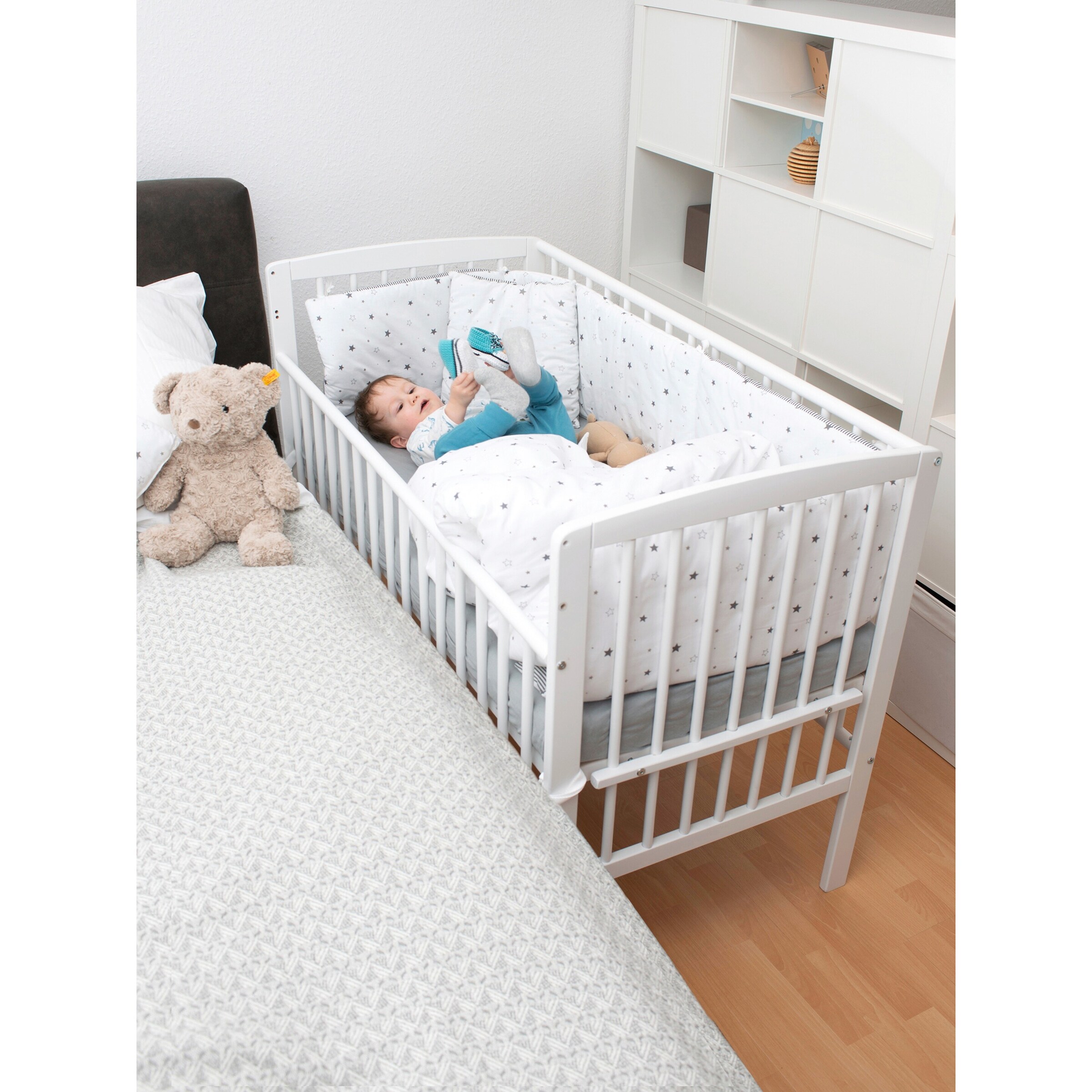 Schardt Beistellbett Micky Plus 60x120 cm für Boxspringbetten weiß