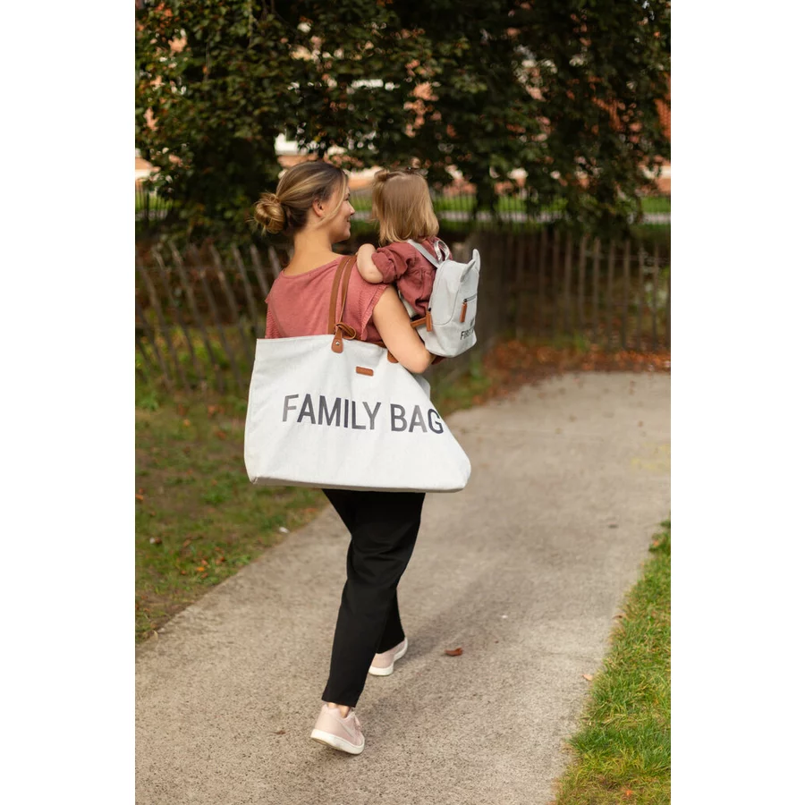 CHILDHOME Wickelrucksack Family Bag Signatur Canvas Grau