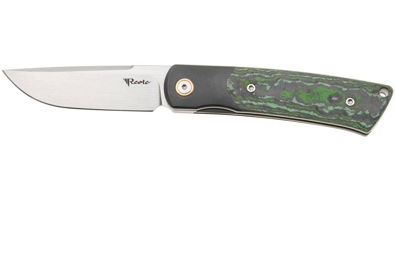 Reate Tribute Satin M390, Titanium FatCarbon Jungle Wear, zakmes, Jack Chen design