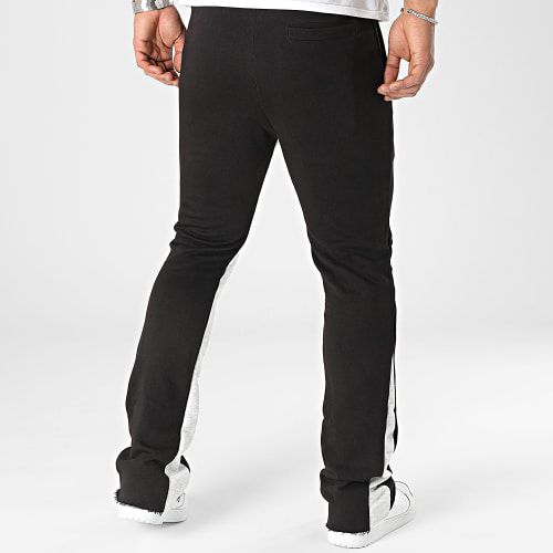 Pantalon Jogging Noir Gris Chiné