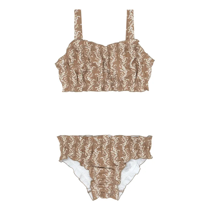 Minnow Maillot 2 Pièces Ruffle Fleur | Marron
