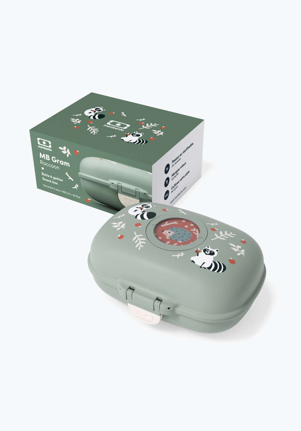 Monbento Kinder-Snackbox MB Gram Green Raccoon
