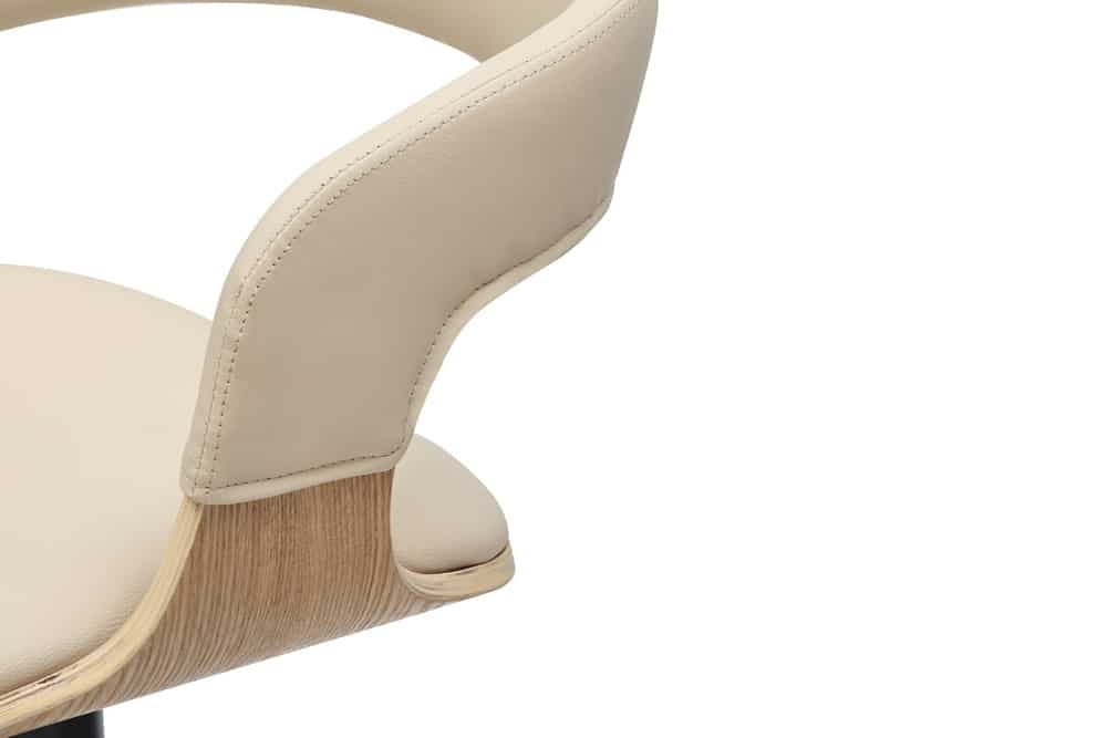 Höhenverstellbarer Barhocker MANHATTAN natur Eiche creme beige Kunstleder drehbar
