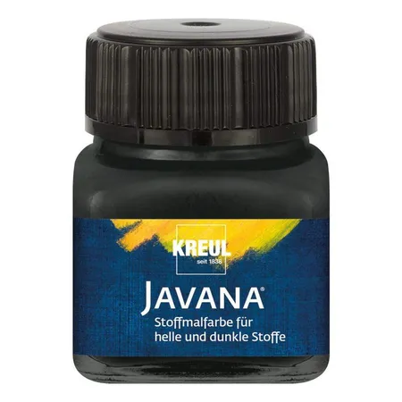 KREUL Javana Stoffmalfarbe für helle und dunkle Stoffe Schwarz 20 ml