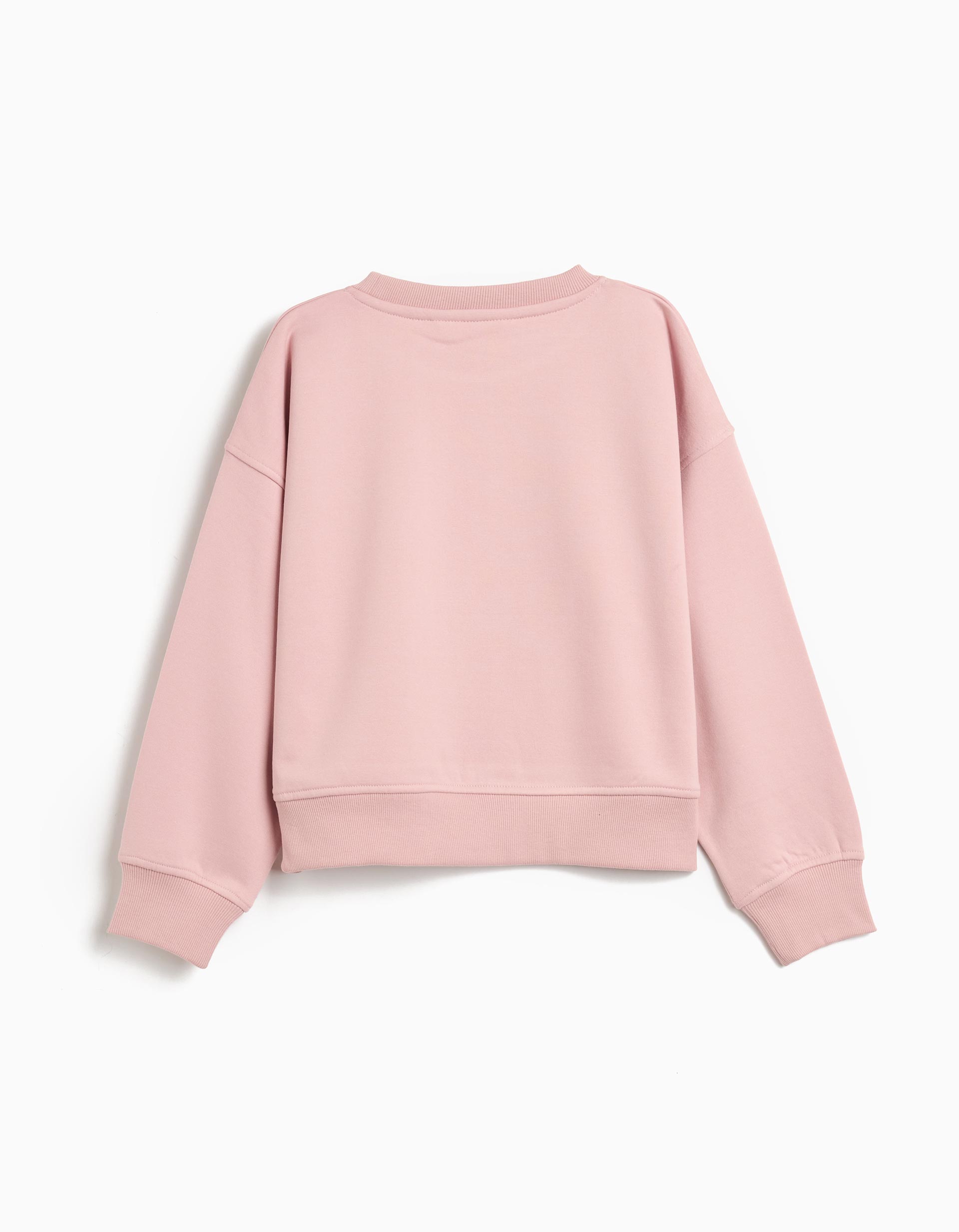 Sweatshirt de Felpa, Menina, Rosa Claro