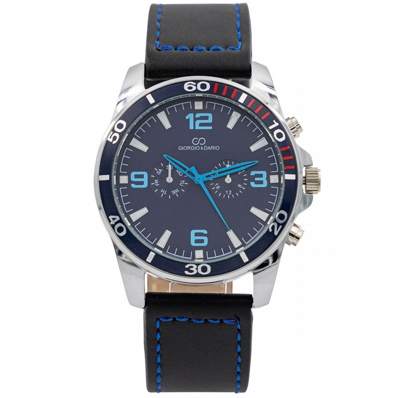Montre Homme GIORGIO bracelet Cuir Noir