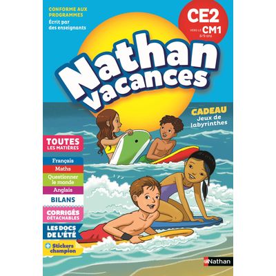 Nathan Vacances Primaire - CE2 vers le CM1 8/9 ans
