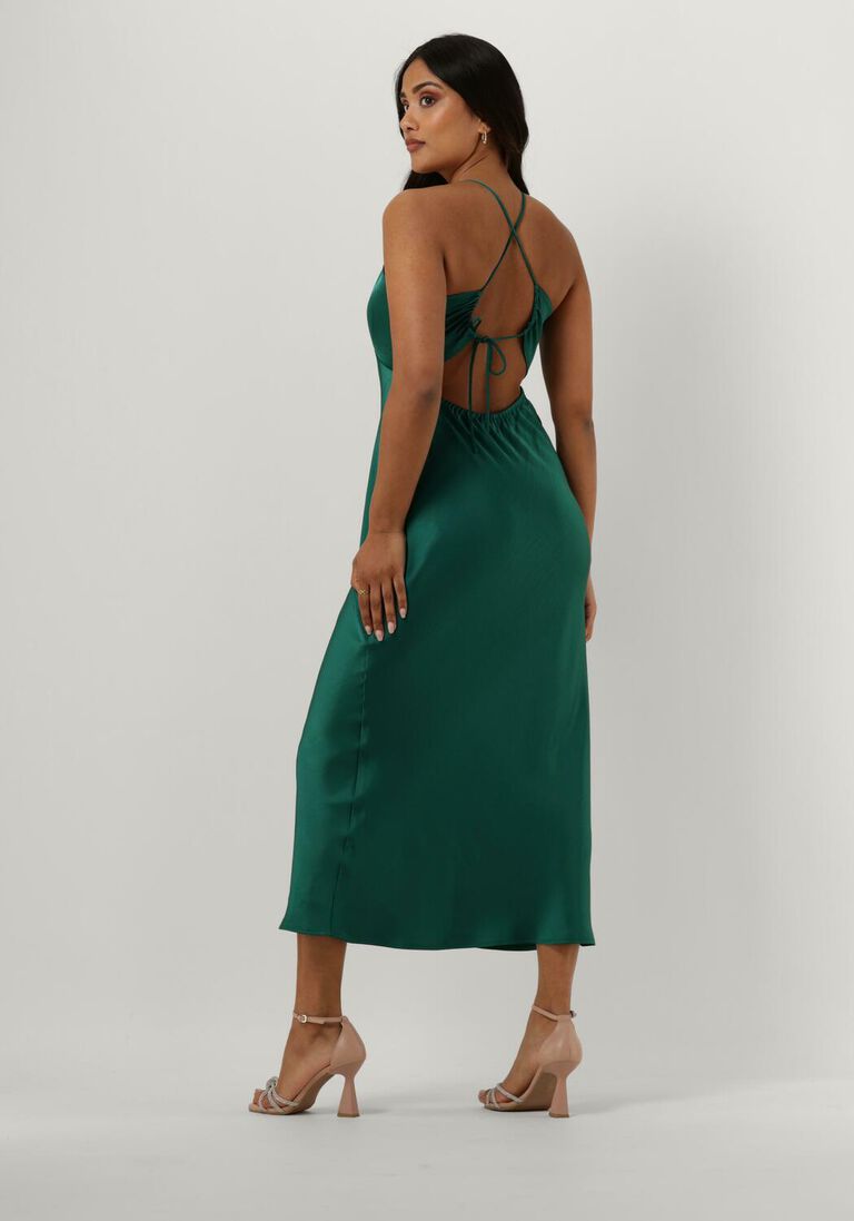 NEO NOIR groene neo noir midi jurk jolly heavy sateen dress