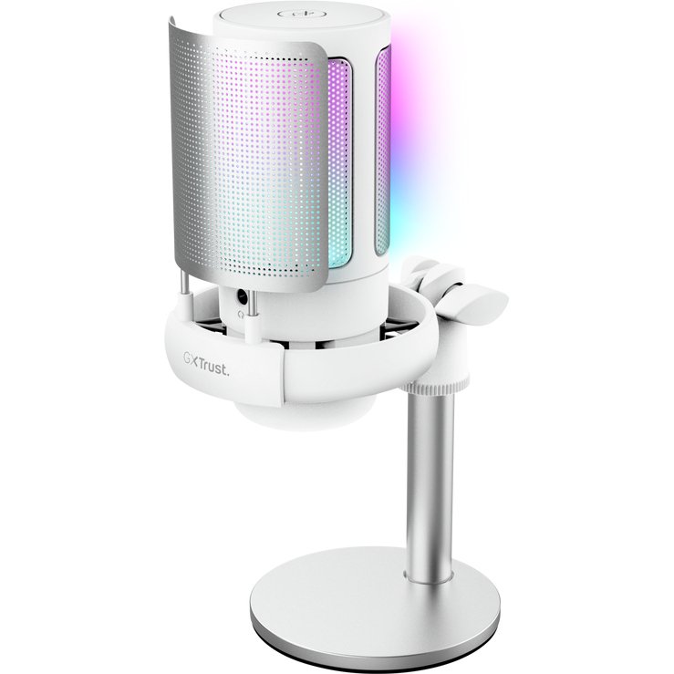 Trust GXT 238W Auron Gris, Blanc Microphone pour podcast