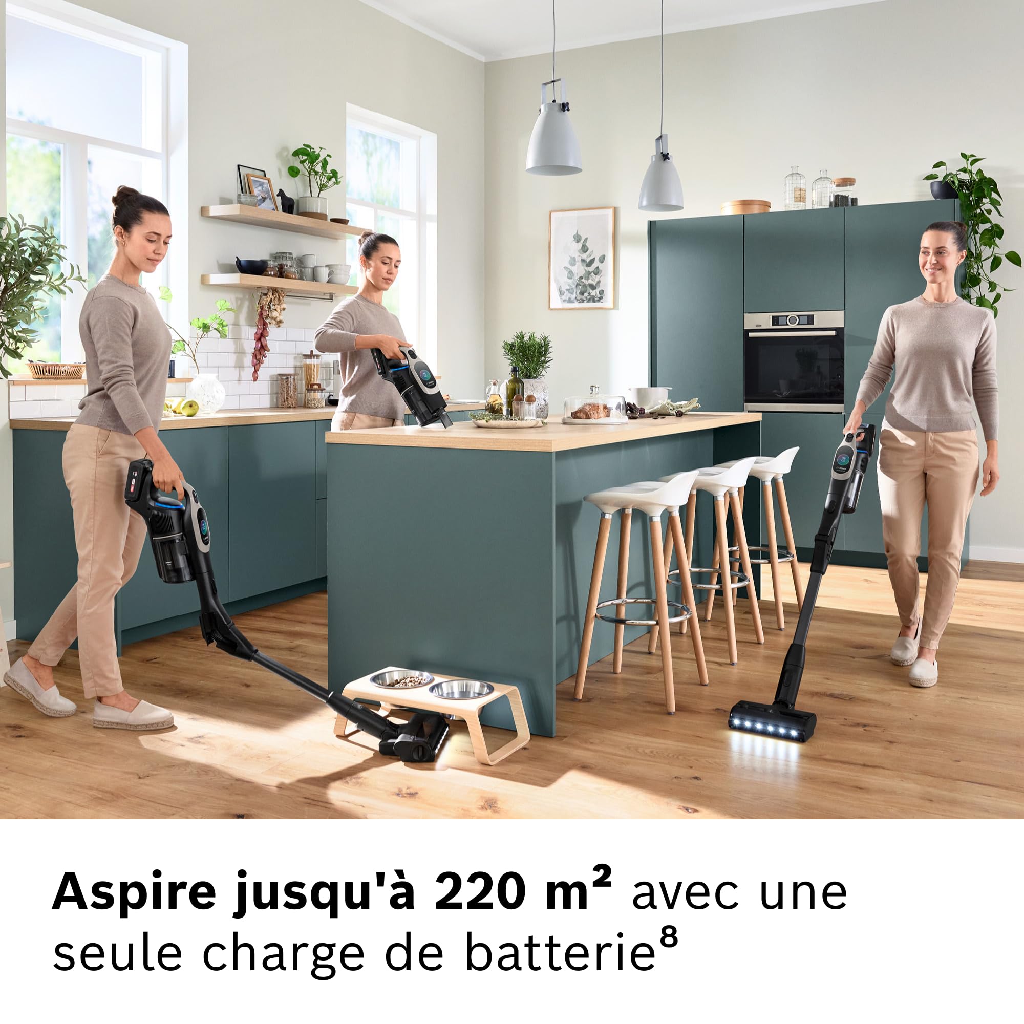 Bosch, aspirateur Balai sans Fil, Unlimited 10, Batterie 4.0 Ah, Technologie MicroClean, bac à poussière Facile à Vider, Tube Flexible, éclairage LED,