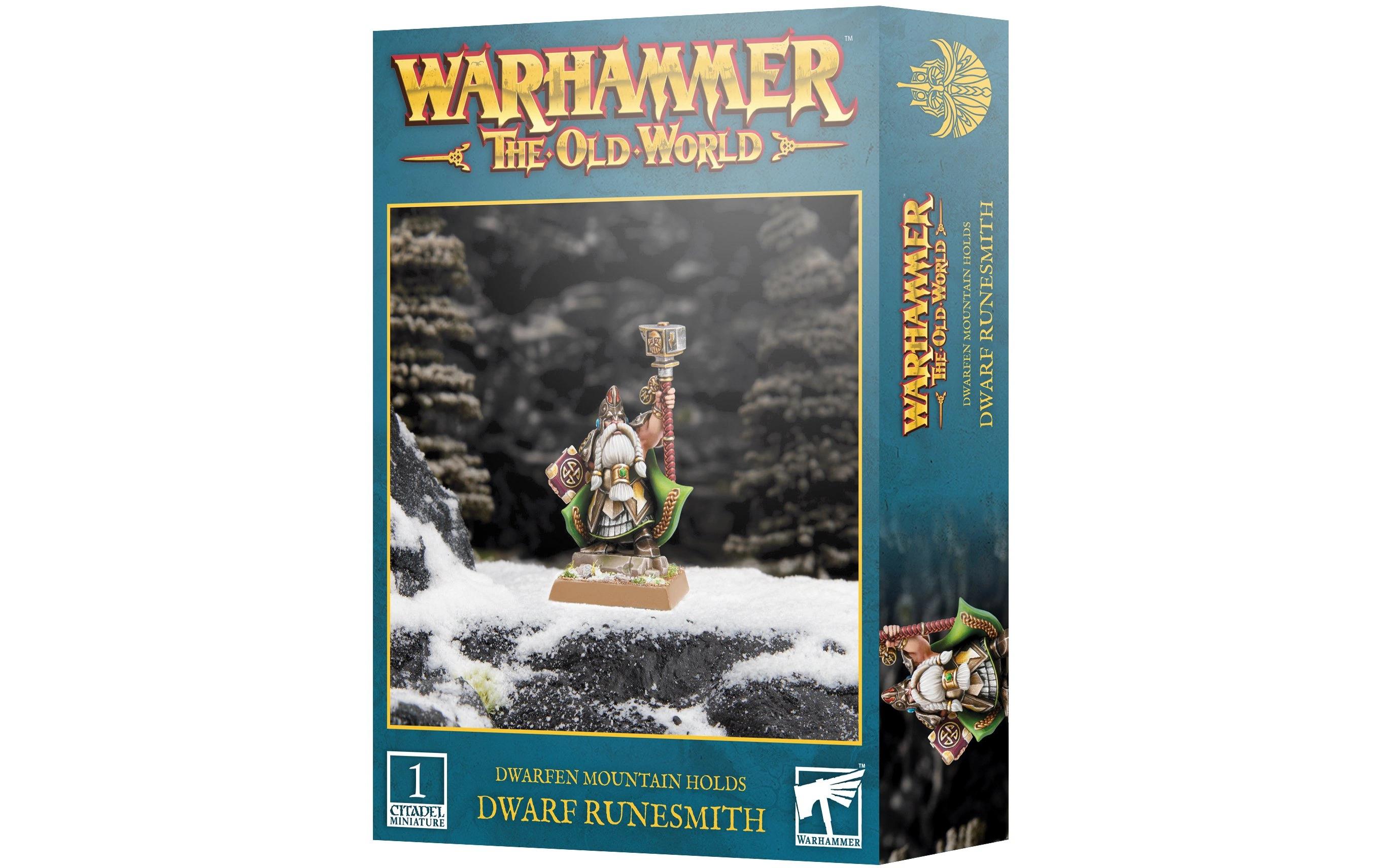 Figur Warhammer The old World Dwarf RunesmithEin weiser Anführer für die Armeen der Dwarfen Mountain Holds in Spielen von Warhammer: Die Alte Welt