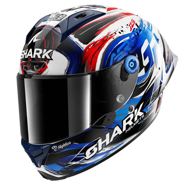 Shark - Casque Aeron GP FIM Replica Zarco Signature Blanc / Bleu / Rouge / Noir / Brillant