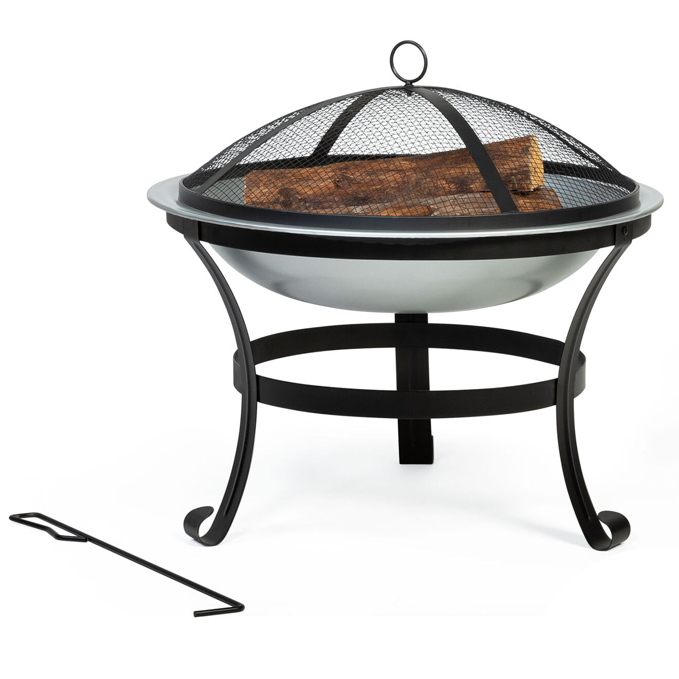 Pratik Garden Braséro rond diego noir métalisé - D.58x45 cm