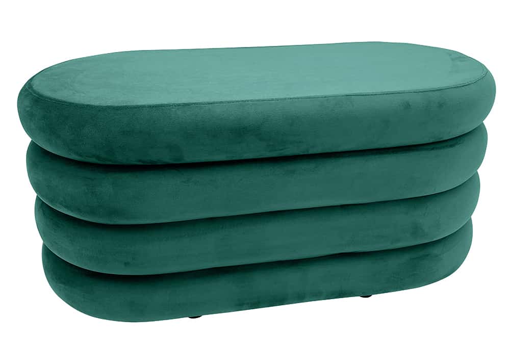 Extravagante Polsterbank VOGUE 85cm grün Samt Sitzbank mit Stauraum