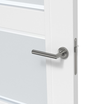 Arne & Bodil binnendeur ABB102 mat glas met blanke rand - wit afgelakt - glaslat wit