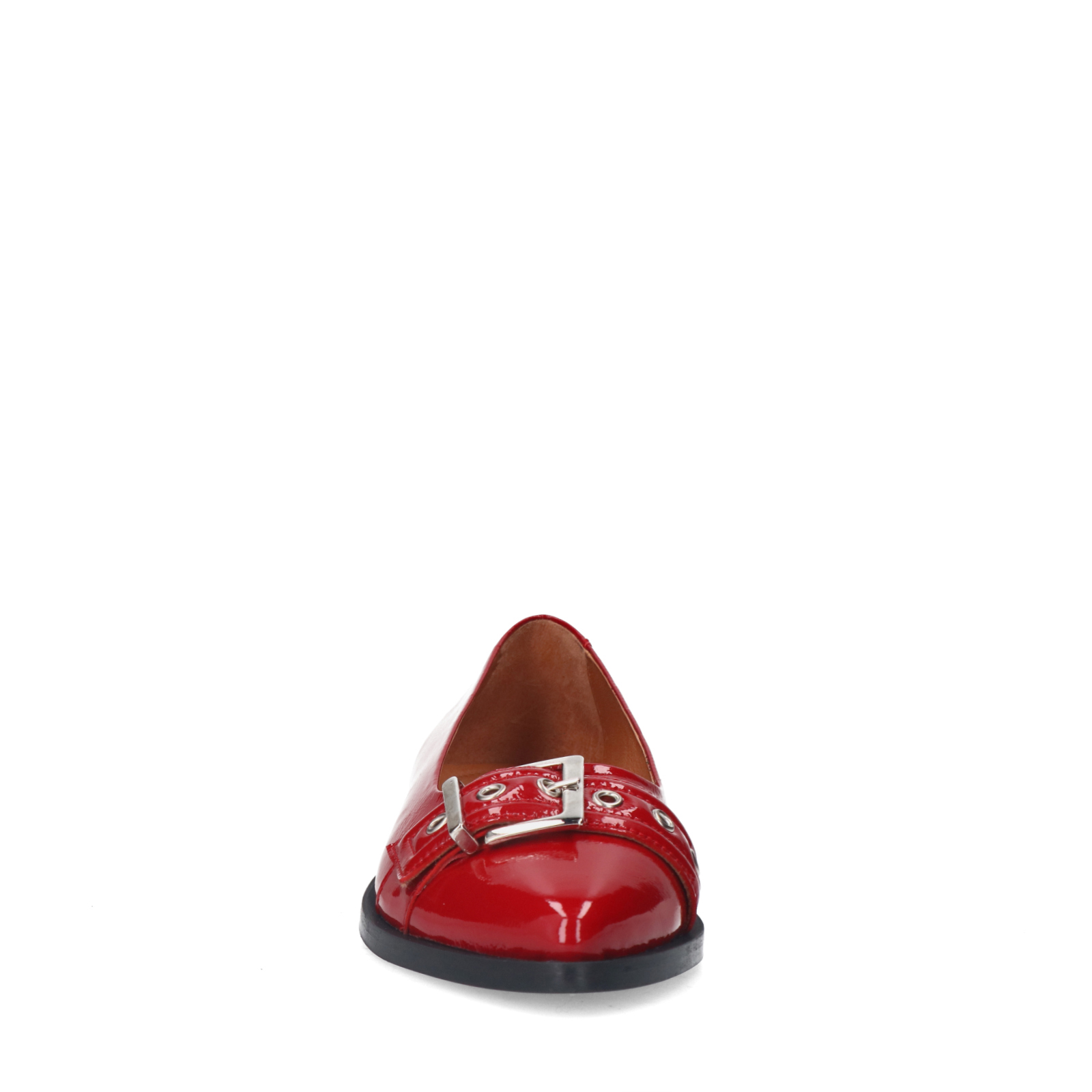 Rode leren loafers