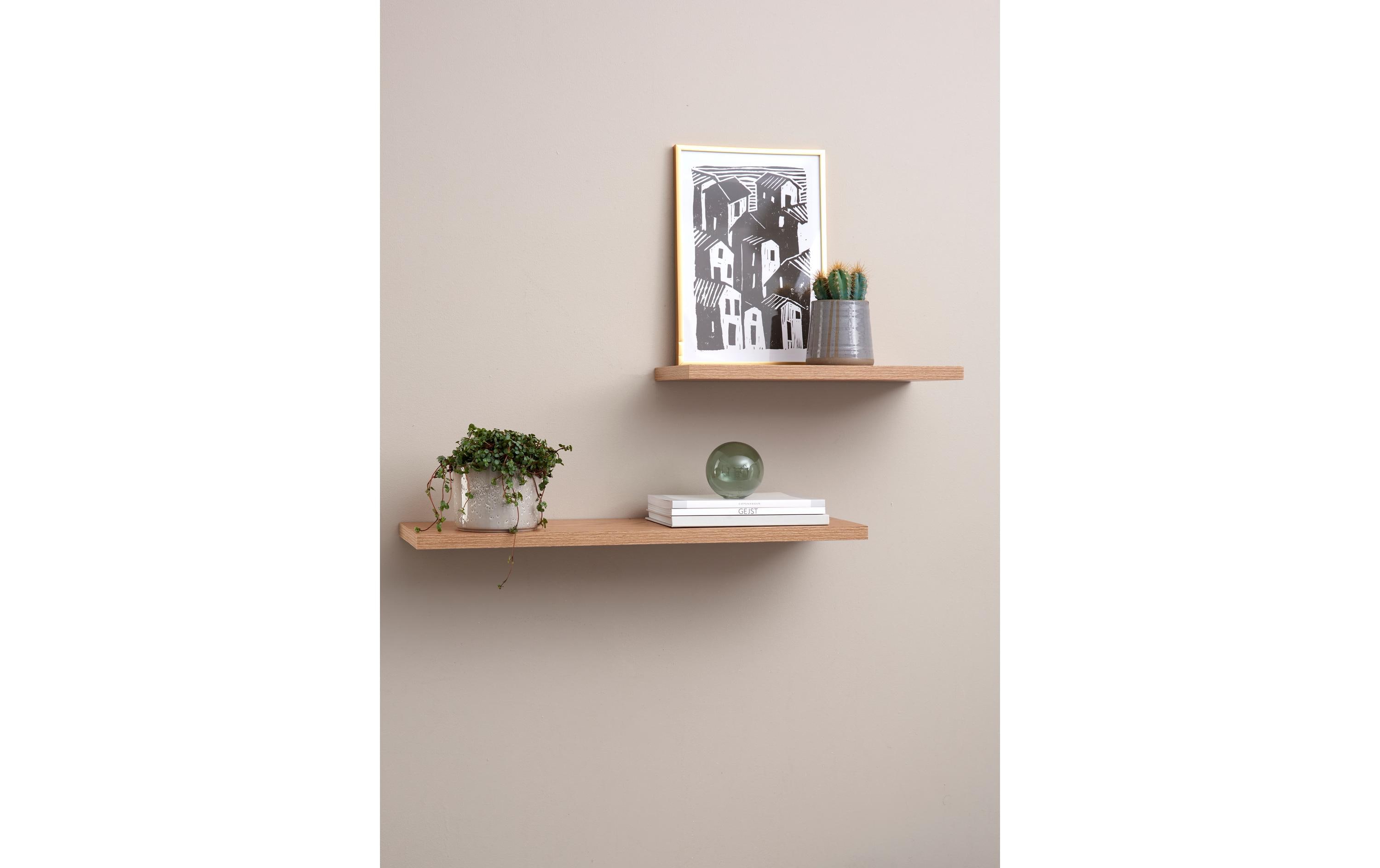 Wandregal 38 x 20 x 1.8 cm, BraunWandablage