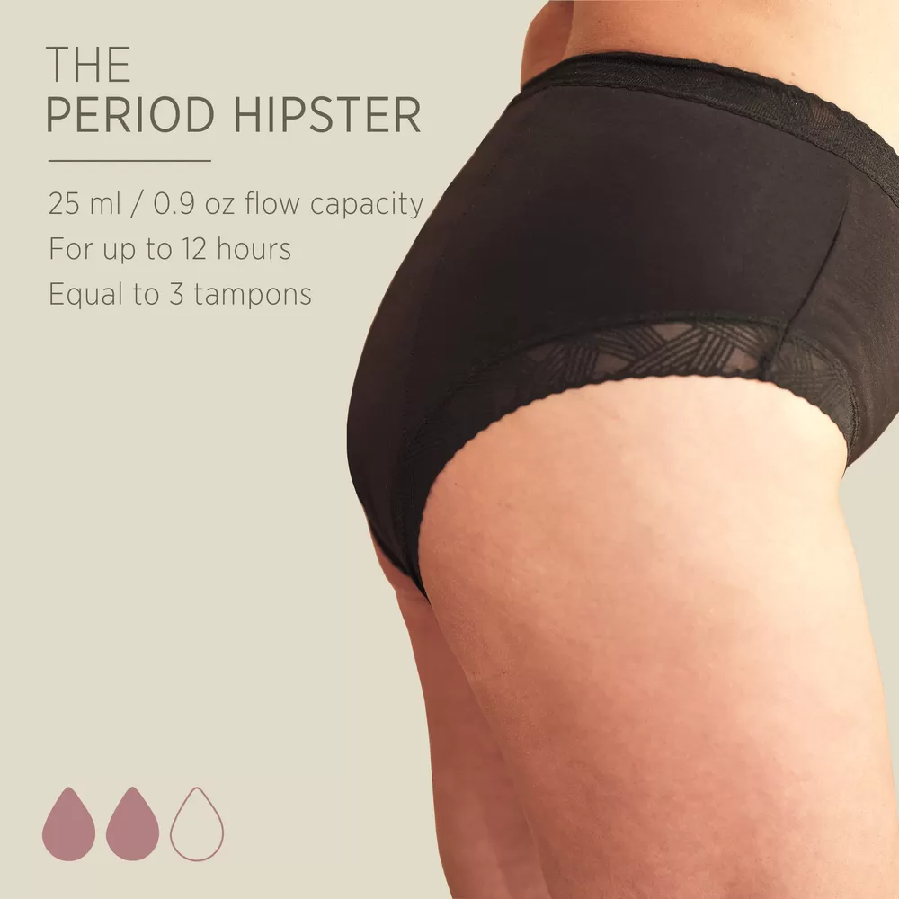 Hevea Menstruationstrusser, Hipsters - 1 stk.