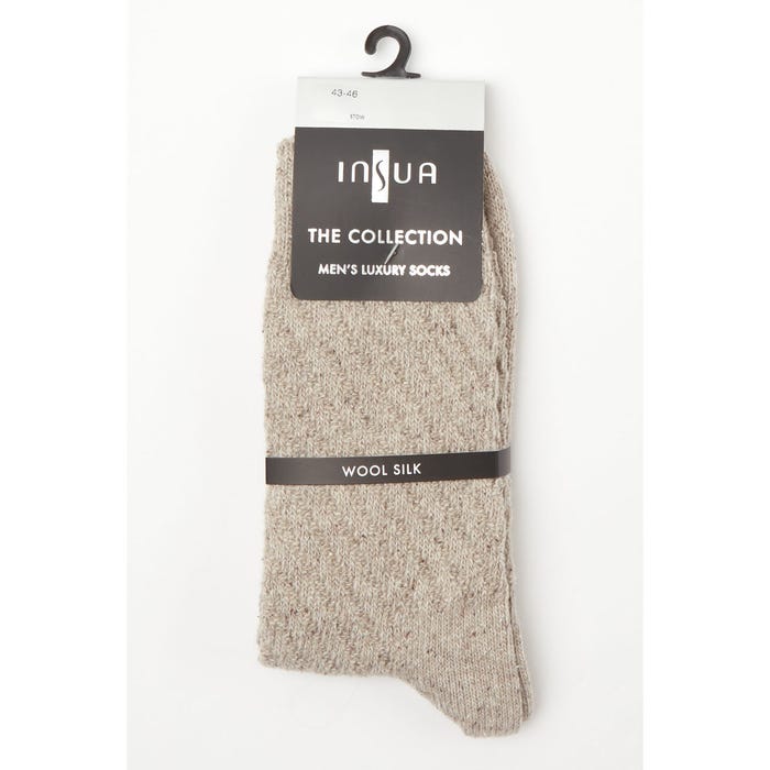 inSua THE COLLECTION-Herensokken ribbel wool silk - InSua The Collection