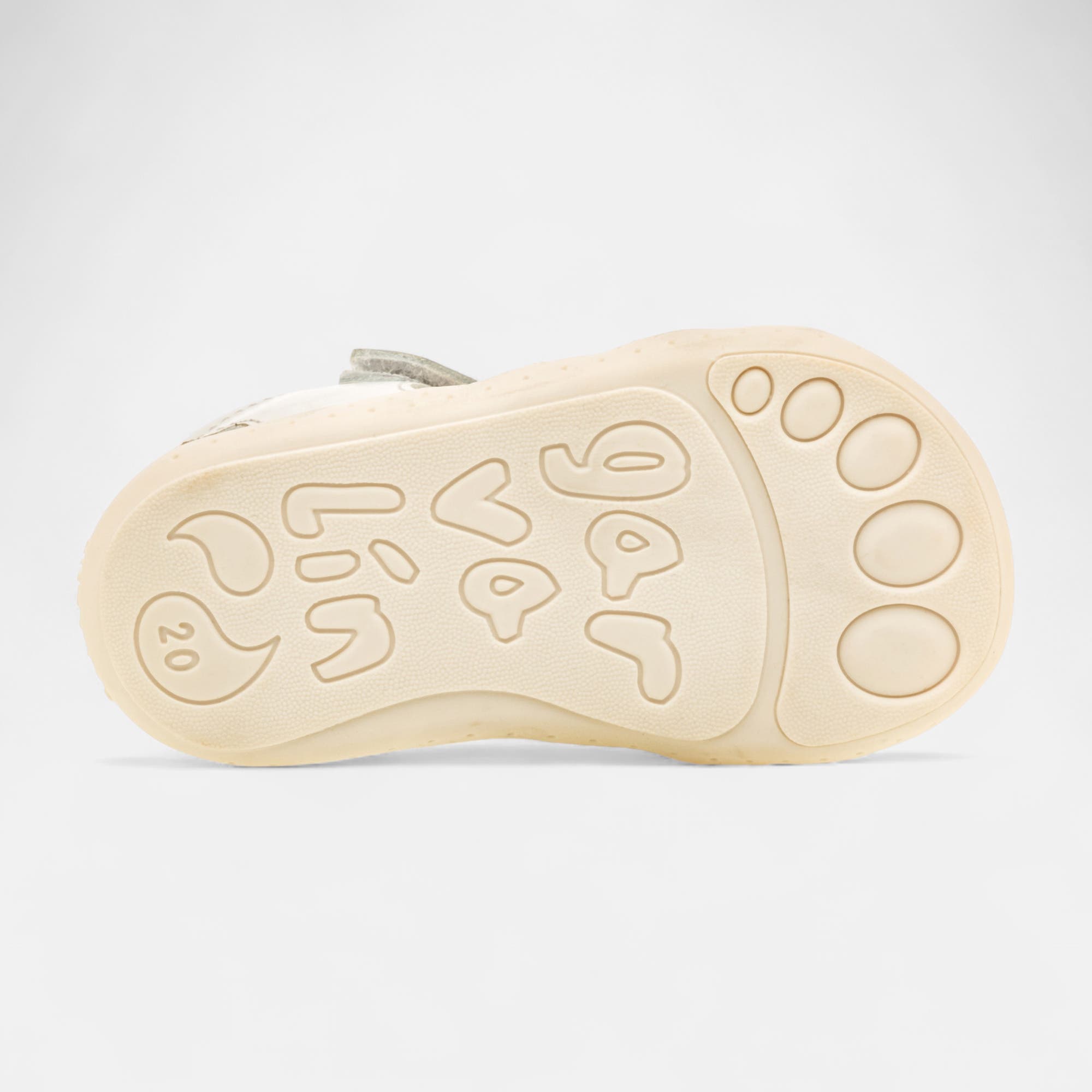 Nu-pieds Bébé fille en cuir blanc