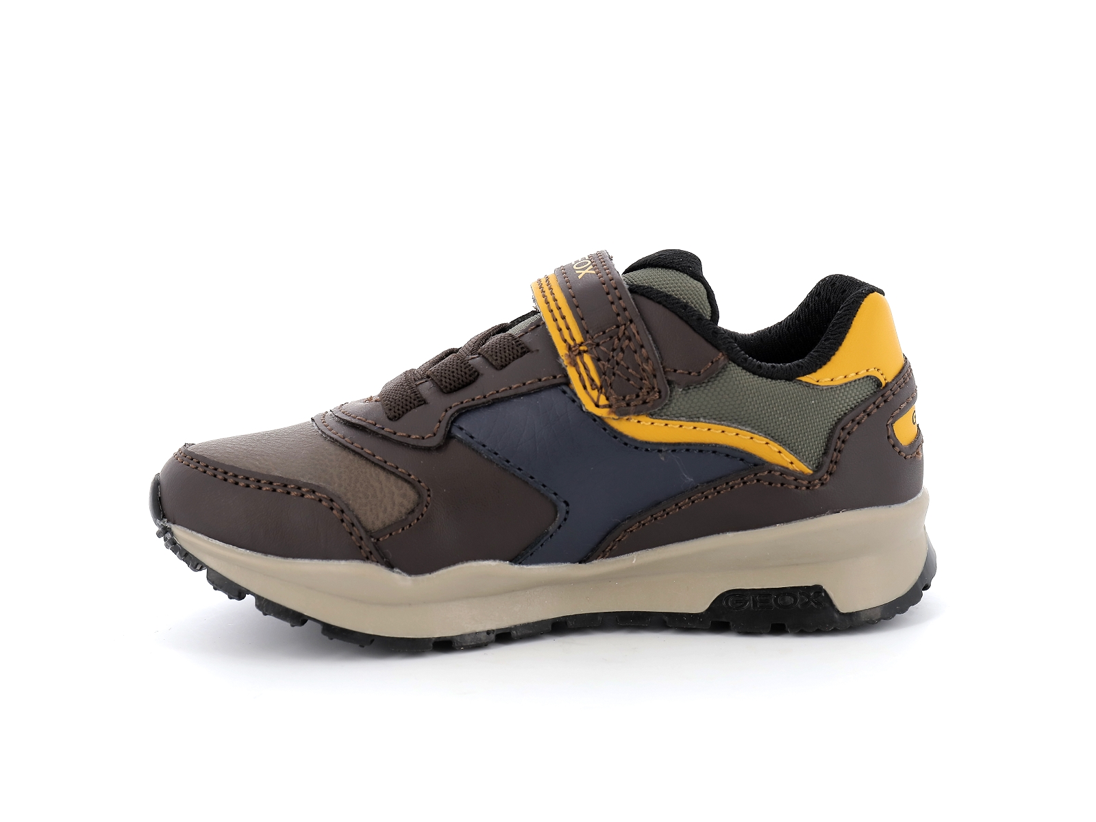 Geox-J PAVEL-J1615A Matières combinées Marron-Orange