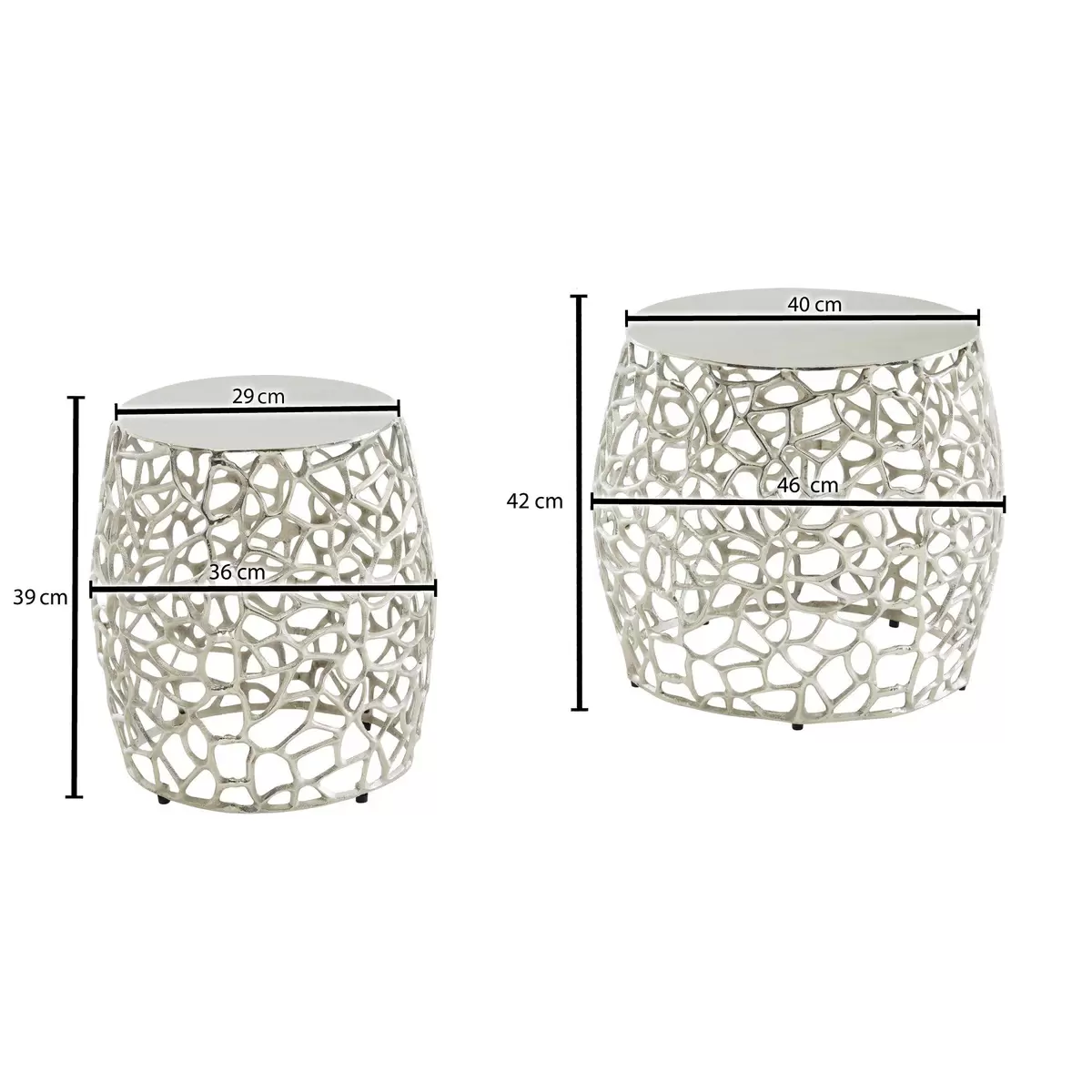 Beistelltisch 2er Set Navia Silber