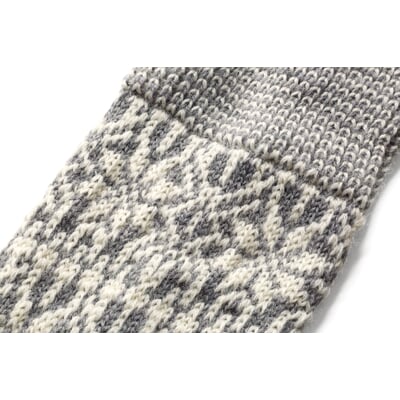 Kniestrumpf Jacquard Schurwolle, Grau