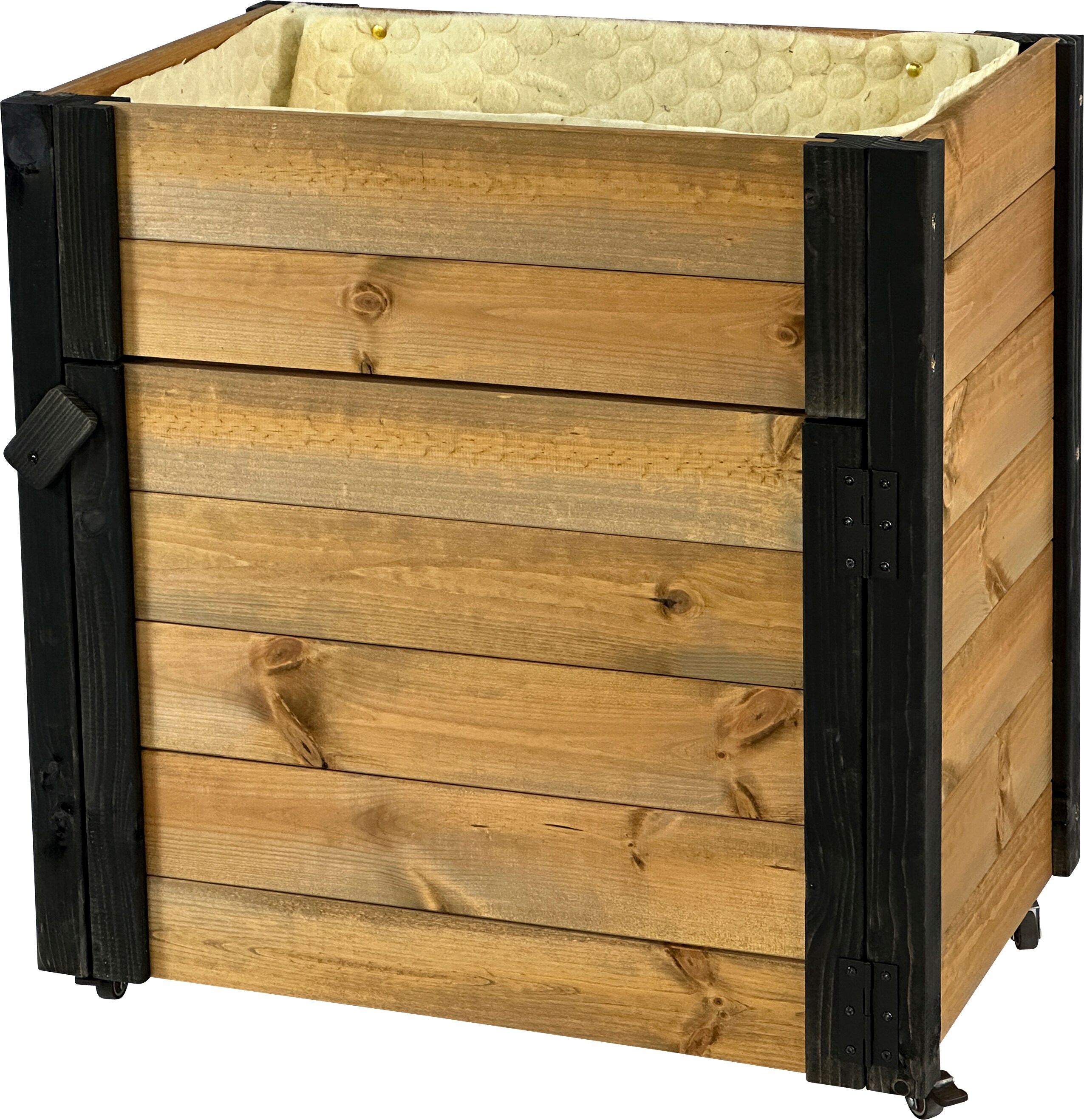 dobar Rollbarer Gartenschrank mit Wolle Abmessungen ca.: 60x40x62 cm schwarzer Eckschutz