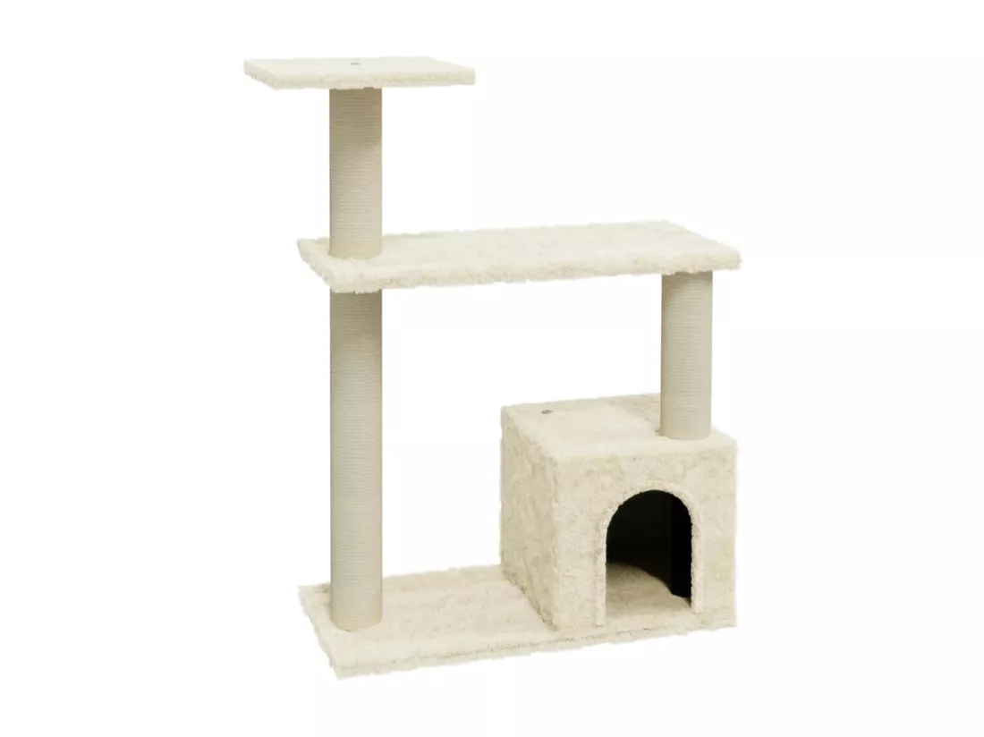 Arbre à chat avec griffoirs en sisal Crème 70 cm