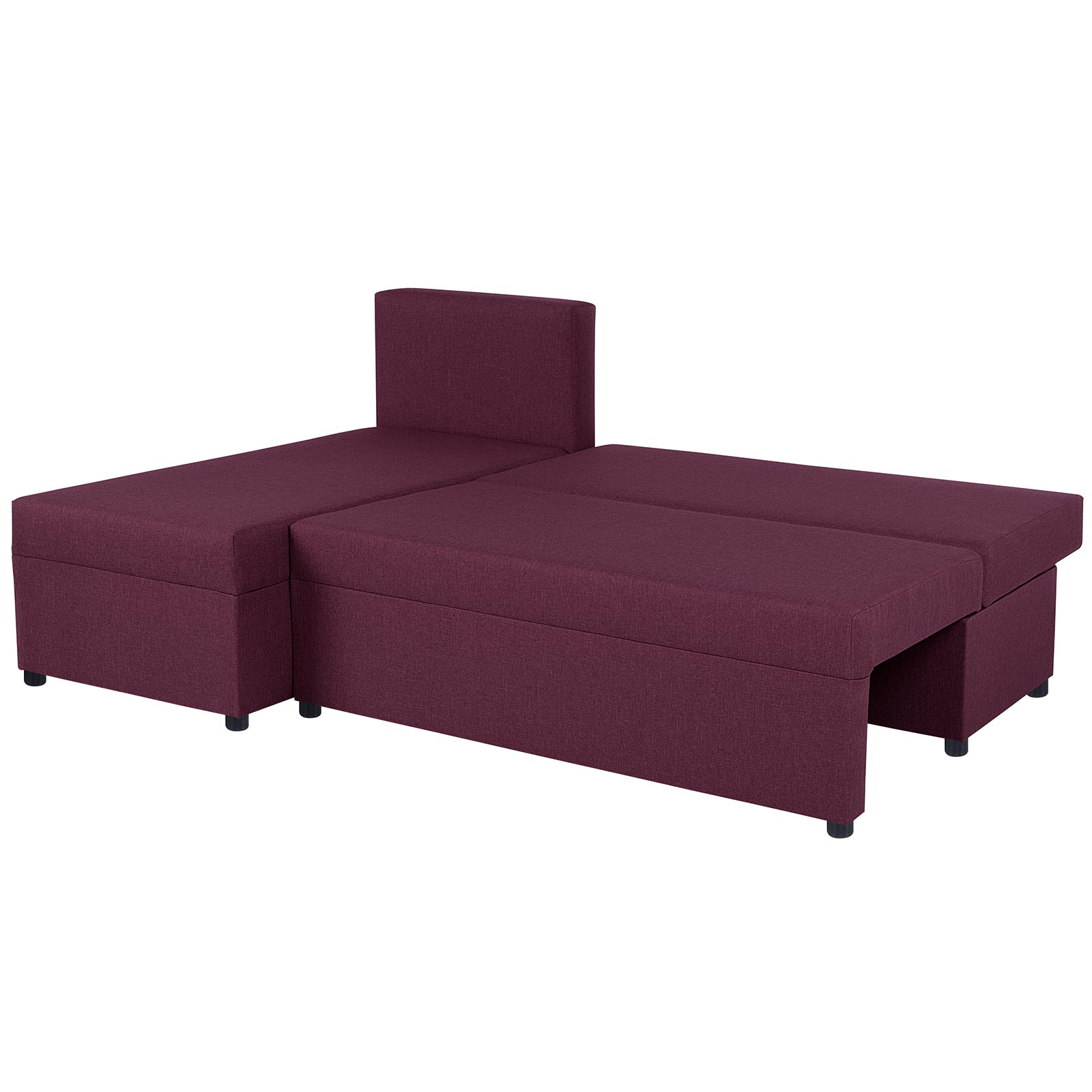 Ecksofa - violett - Webstoff - mit Liegefunktion